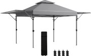 Outsunny Tenda pop-up jardim Dobrável 5 x 3 m, tecido Oxford com 2 painéis laterais ajustáveis, saco de transporte com rodízios incluído | Aosom Portugal