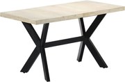 vidaXL Mesa de jantar 140x70x75cm madeira mangueira maciça branqueada