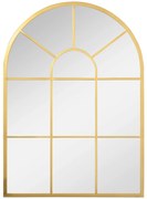 HOMCOM Espelho Decorativo de Parede 50x70cm Espelho de Metal para Sala de Jantar Dormitório Entrada Estilo Moderno Dourado