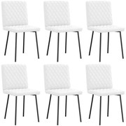 vidaXL Cadeiras de jantar 6 pcs couro artificial branco