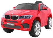 Carro elétrico para Crianças BMW X6M 12V Rodas de EVA, Assento de couro Vermelho