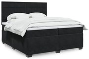 vidaXL Cama com molas/colchão 200x200 cm veludo preto