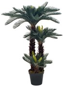vidaXL Palmeira cica artificial com vaso 125 cm verde