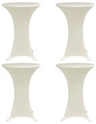 vidaXL Capa para mesa de pé elástica Ø80 cm 4 pcs cor creme