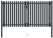 vidaXL Portão de cerca com porta dupla 306x150 cm aço antracite