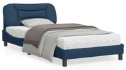 vidaXL Estrutura de cama sem colchão 100x200 cm tecido azul