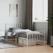vidaXL Estrutura de cama com cabeceira e pés 80x200 cm metal branco