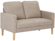 HOMCOM Sofá de 2 Lugares Estofado em Microfibra Sofá Moderno com Pés de Madeira Apoio de Braços 130x78x85 cm Creme | Aosom Portugal