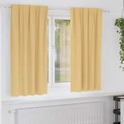 vidaXL Cortinas Blackout com Argolas 2 pcs Bege 175 x 140 cm Poliéster