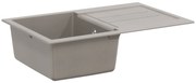 vidaXL Pia Cinzeto 780 x 500 mm 80% Quartzo e 20% Resina
