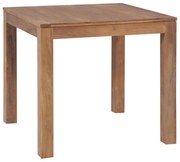 vidaXL Mesa de jantar teca maciça com acabamento natural 82x80x76 cm