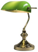 Candeeiro de mesa inteligente em latão com vidro verde incl. Wi-Fi P45 - Banker