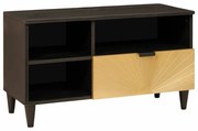vidaXL Gabinete para TV com gaveta Preto e Ouro 80 x 33 x 46 cm