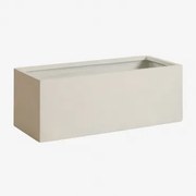 Vaso De Flores Retangular De Cimento Sergio 100 X 35 X 30 Cm & Branco - Sklum