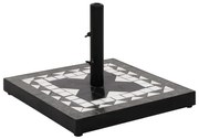 vidaXL Base p/ guarda-sol quadrada 12 kg preto e branco
