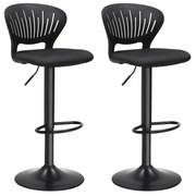 Bancos de bar ajustáveis com encosto em coroa que gira 360°. | SONGMICS | 39 x 40 x 108,5 cm | preto | LJB04BK.