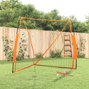 vidaXL Rede basebol portátil 183x182x183cm aço/poliéster laranja/preto