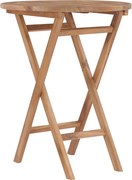 vidaXL Mesa de jardim dobrável 60 cm madeira teca maciça