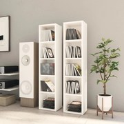 vidaXL Armários CD 2 pcs 21x16x93,5cm contraplacado branco brilhante