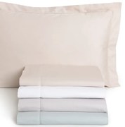 Cama 200x200 cm - Jogo de lençóis 100% algodón cetim 300 fios: Taupe