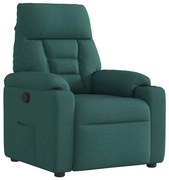 vidaXL Poltrona reclinável tecido verde-escuro