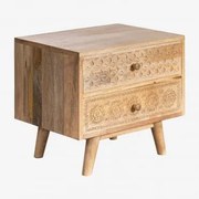 Mesa De Cabeceira Retangular 50x40 Cm Em Madeira De Manga Atsana Madeira De Manga - Sklum