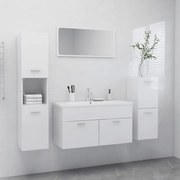 vidaXL Conj. móveis casa de banho derivados madeira branco brilhante