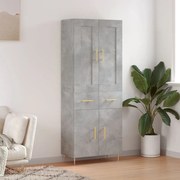 vidaXL Armário alto 69,5x34x180 cm derivados de madeira cinza cimento
