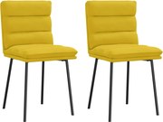 vidaXL Cadeiras de jantar 2 pcs veludo amarelo
