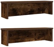 vidaXL Racks de cozinha empilhável 2 pcs carvalho defumado 50x15x16 cm