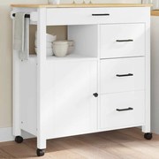 vidaXL Carrinho de cozinha MONZA 84x40x88,5 cm madeira de pinho maciça