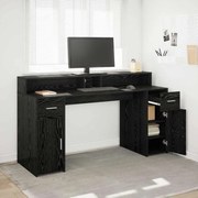 vidaXL Escrivaninha Carvalho Preto 160x55x91 cm Madeira Engenheirada