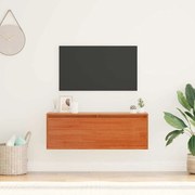 vidaXL Armário de Parede com prateleira Castanho-mel 100 x 30 x 35 cm