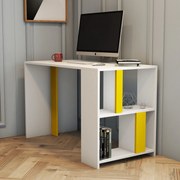 Secretária Lima – Branco/Amarelo – 120x75,4x60 cm