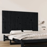 vidaXL Cabeceira de parede 159,5x3x90 cm madeira de pinho maciça preto