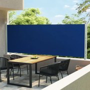 Toldo lateral retrátil para pátio 160x600 cm azul