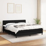 vidaXL Cama com molas/colchão 160x200 cm tecido preto