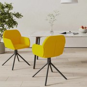 Cadeiras de jantar giratórias 2 pcs veludo amarelo