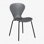 Stackable Dining Chair Uit Negro & Polipropileno Cinzento Escuro - Sklum