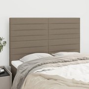 vidaXL Cabeceira cama 4 pcs tecido 72x5x78/88 cm cinzento-acastanhado