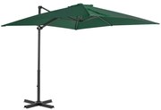vidaXL Guarda-sol cantilever com poste alumínio 250x250 cm verde