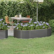 vidaXL Canteiro elevado jardim 175x100x36 aço revestido a pó cinzento