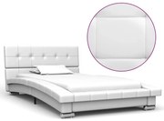 Estrutura de cama 200x90 cm couro artificial branco