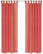 Cortinas em voile 2 pcs 140x225 cm vermelho