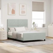 Cama vidaXL Cinza Claro 140x190 cm em Veludo
