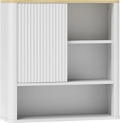 HOMCOM Armário de Parede para Casa de Banho com Porta Deslizante 5 Compartimentos e Prateleiras Ajustáveis 60x20x62 cm Branco | Aosom Portugal
