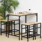 Conjunto de 1 Mesa de Bar e 4 Cadeiras Kairo - Design Contemporâneo