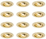 Conjunto de 12 Focos Embutidos Dourados GU10 35mm - Edu