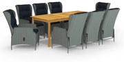 vidaXL 9 pcs conjunto de jantar para jardim cinzento-claro