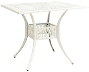 Mesa de jardim 90x90x73 cm alumínio fundido branco